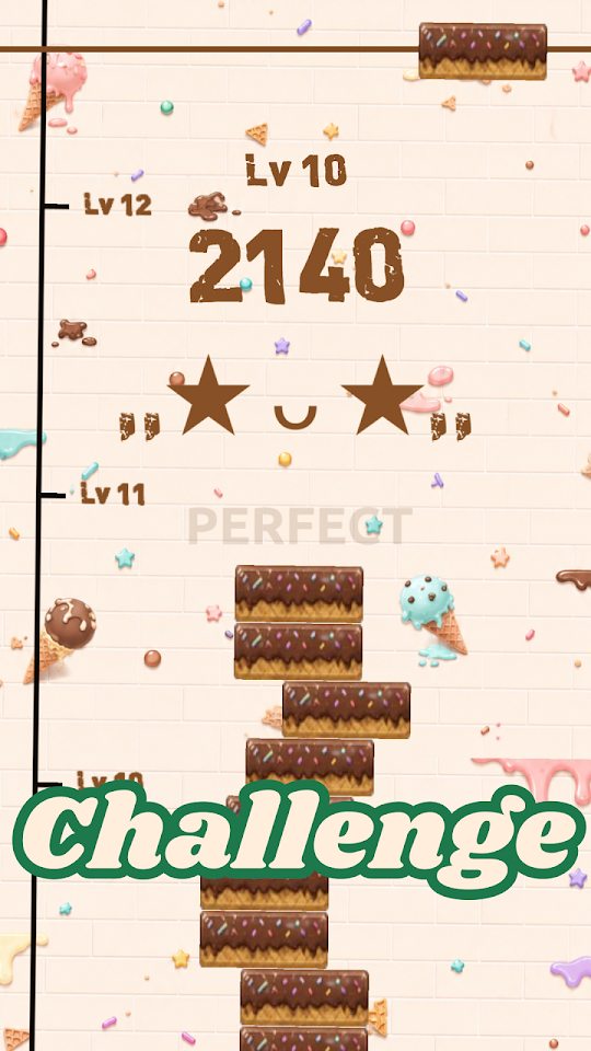 Sweet-treat skin gameplay with chocolate blocks and sprinkle decorations